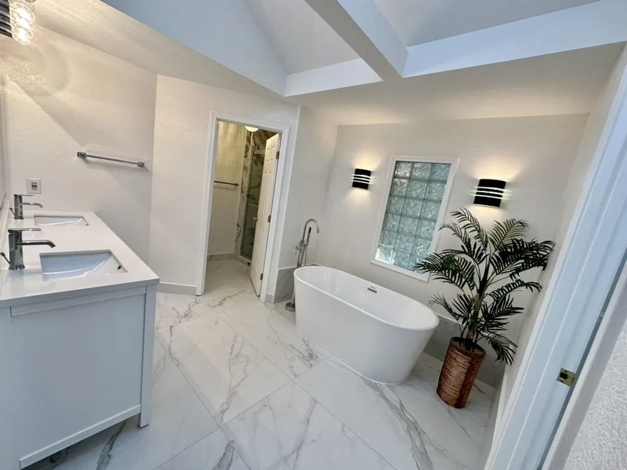 Bathroom remodel with walk-in shower