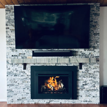 Chimney and Fireplace Upgrade with Tile Stone